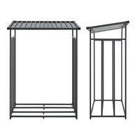 Portalegna da Esterno Yakutat Legnaia con Telo Protettivo e Tettuccio 185x130x70 cm casa.pro