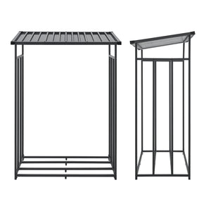Portalegna da Esterno Yakutat Legnaia con Telo Protettivo e Tettuccio 185x130x70 cm casa.pro