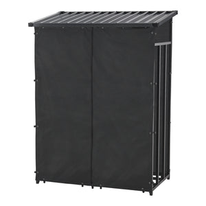 Portalegna da Esterno Yakutat Legnaia con Telo Protettivo e Tettuccio 185x130x70 cm casa.pro