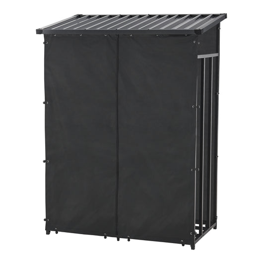 Portalegna da Esterno Yakutat Legnaia con Telo Protettivo e Tettuccio 185x130x70 cm casa.pro