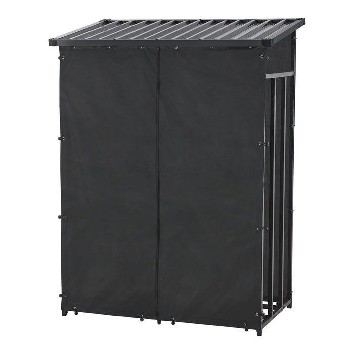 Portalegna da Esterno Yakutat Legnaia con Telo Protettivo e Tettuccio 185x130x70 cm casa.pro