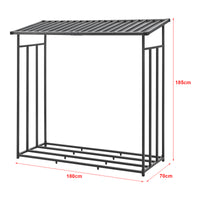 Portalegna da Esterno Yakutat Legnaia con Telo Protettivo e Tettuccio 185x180x70 cm casa.pro