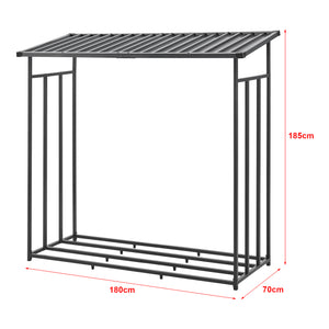 Portalegna da Esterno Yakutat Legnaia con Telo Protettivo e Tettuccio 185x180x70 cm casa.pro
