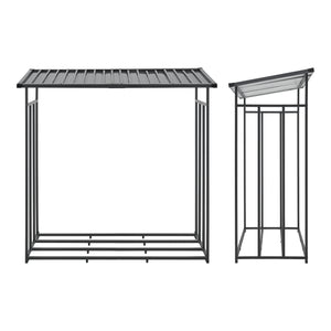 Portalegna da Esterno Yakutat Legnaia con Telo Protettivo e Tettuccio 185x180x70 cm casa.pro