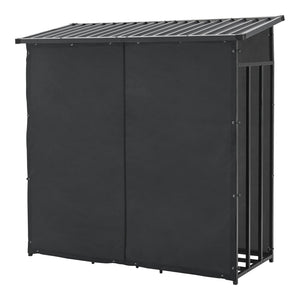 Portalegna da Esterno Yakutat Legnaia con Telo Protettivo e Tettuccio 185x180x70 cm casa.pro