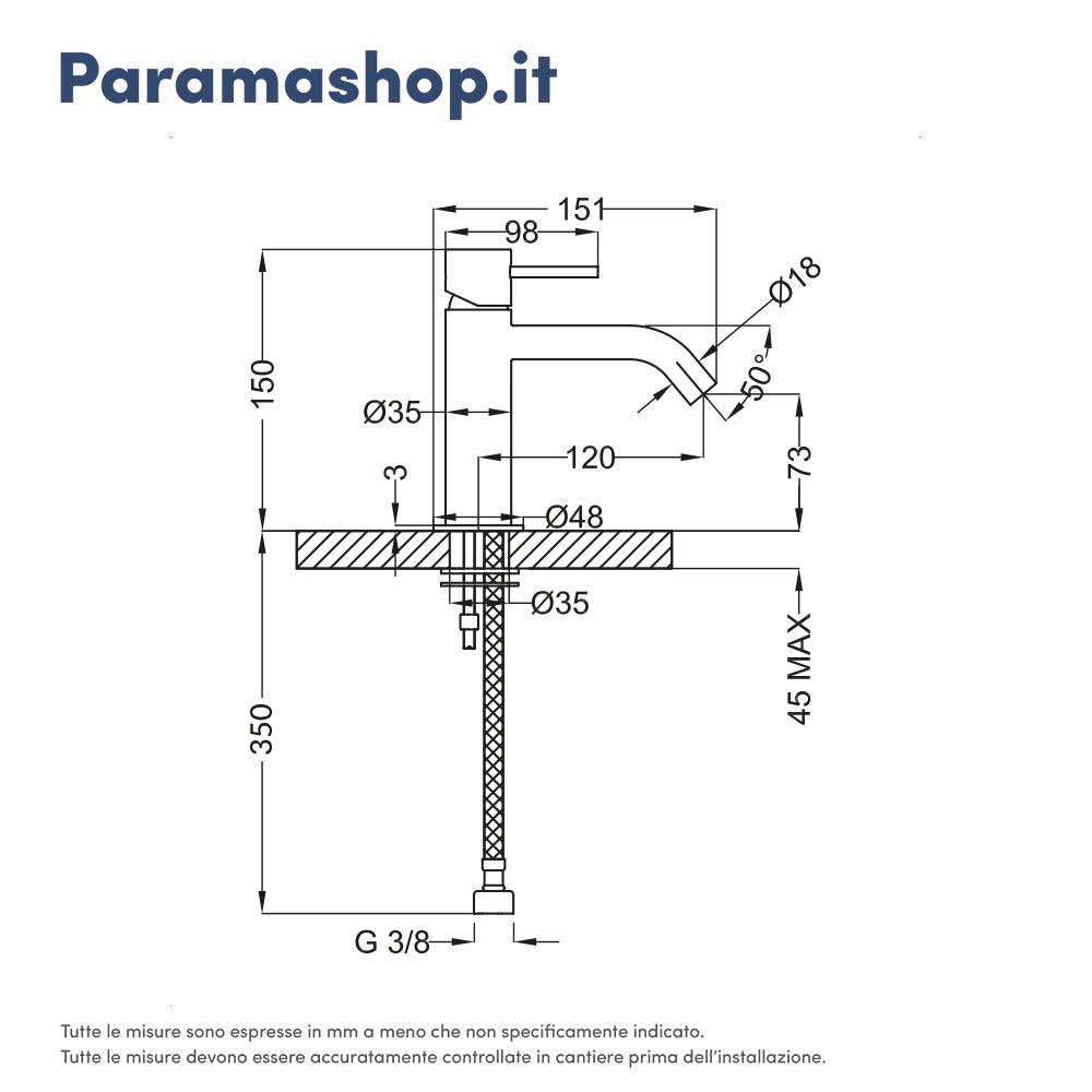 Miscelatore lavabo senza scarico nickel spazzolato | Katharine