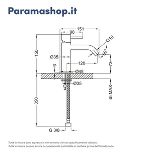 Miscelatore lavabo senza scarico nickel spazzolato | Katharine