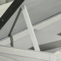 Conigliera Rialzata in Legno da Esterni con Tetto Apribile e Vassoio Estraibile, 84x43x70cm, Grigio