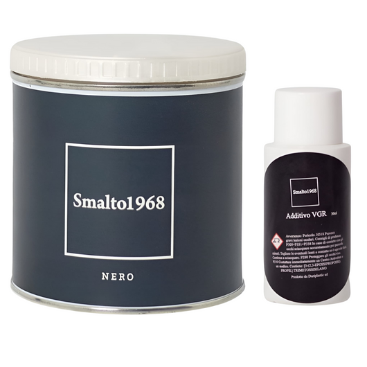 Smalto1968 base acqua vgr piastrelle ceramiche supporti difficili l 0.5 *** colore- nero, confezione 1