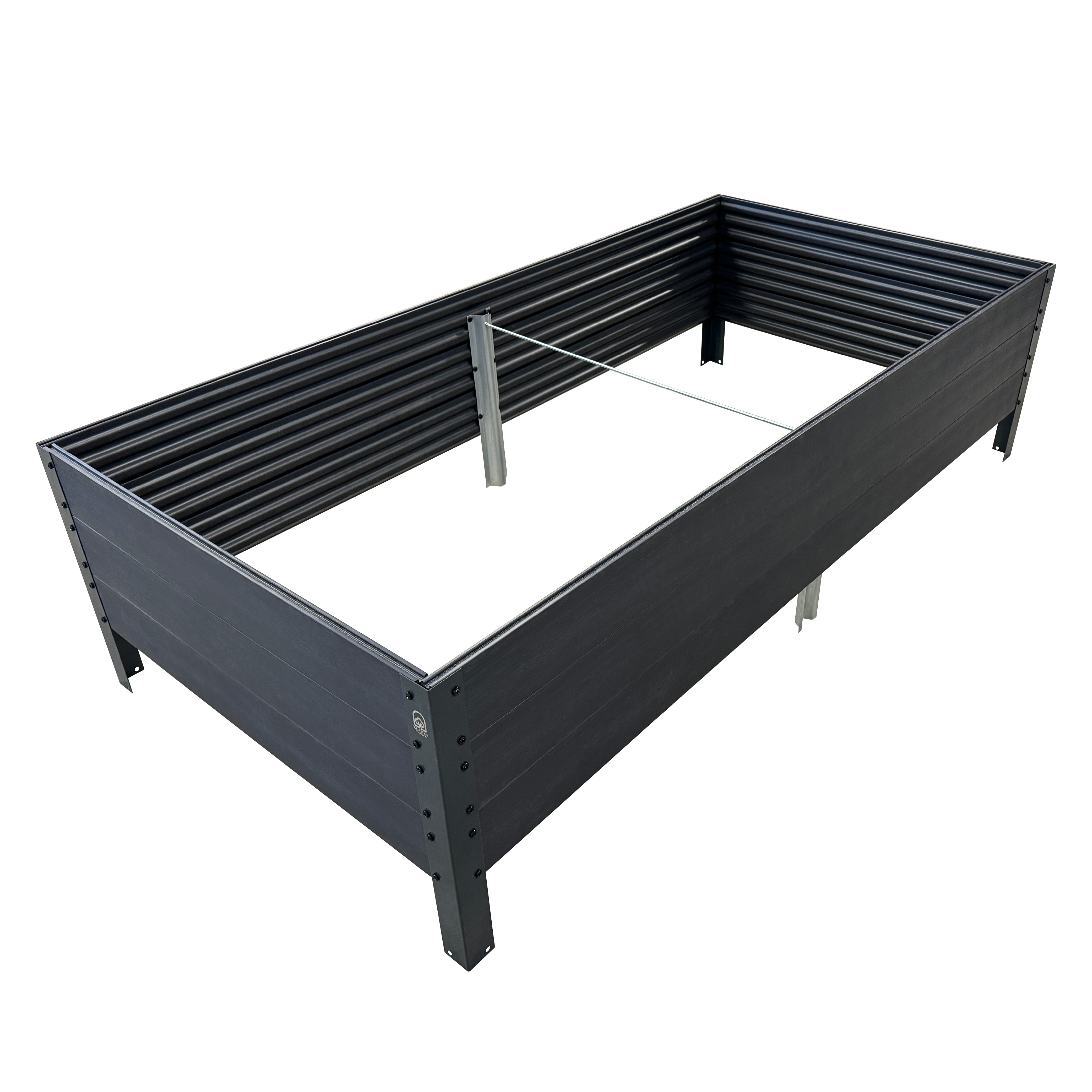 Fioriera rialzata GPPS KLASIKA Woodlook, antracite 150x75x30