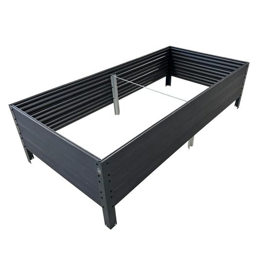 Fioriera rialzata GPPS KLASIKA Woodlook, antracite 150x75x30