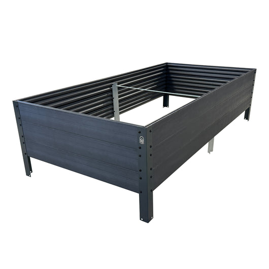 Fioriera rialzata GPPS KLASIKA Woodlook, antracite 150x75x30