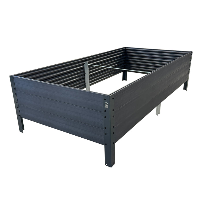 Fioriera rialzata GPPS KLASIKA Woodlook, antracite 150x75x30