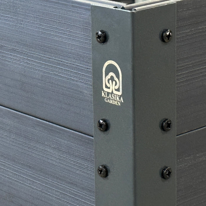 Fioriera rialzata GPPS KLASIKA Woodlook, antracite 150x75x30