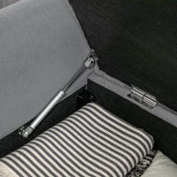 Panca Fondo Letto in Tessuto Vellutato con Spazio Portaoggetti e Braccioli, 126x48.5x57 cm, Grigio