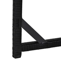 Set da Giardino in Rattan per 8 Persone 9 Pezzi Nero con Cuscini Sfoderabili Crema