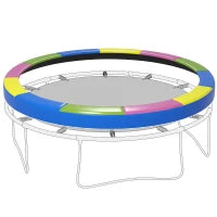 Copertura Tappeto Elastico Ø366x30 cm Pieghevole e Portatile, in Plastica, PE e Schiuma, Multicolore