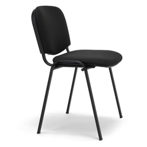 Sedia da Ufficio, Sala d’attesa e Studio Professionale MADE IN ITALY Kenya, struttura robusta in metallo seduta e schienale imbottito, colore Nero