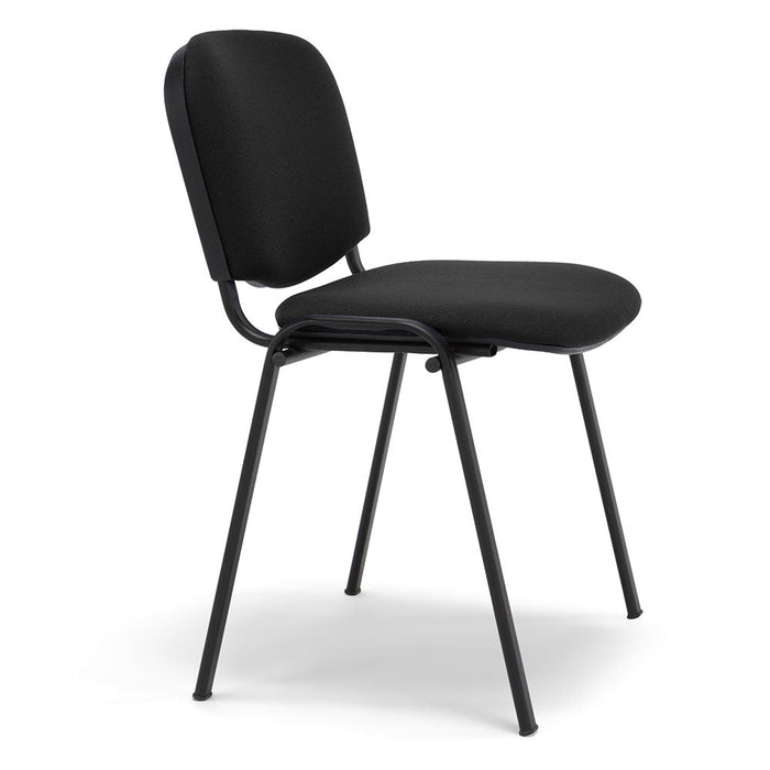 Sedia da Ufficio, Sala d’attesa e Studio Professionale MADE IN ITALY Kenya, struttura robusta in metallo seduta e schienale imbottito, colore Nero