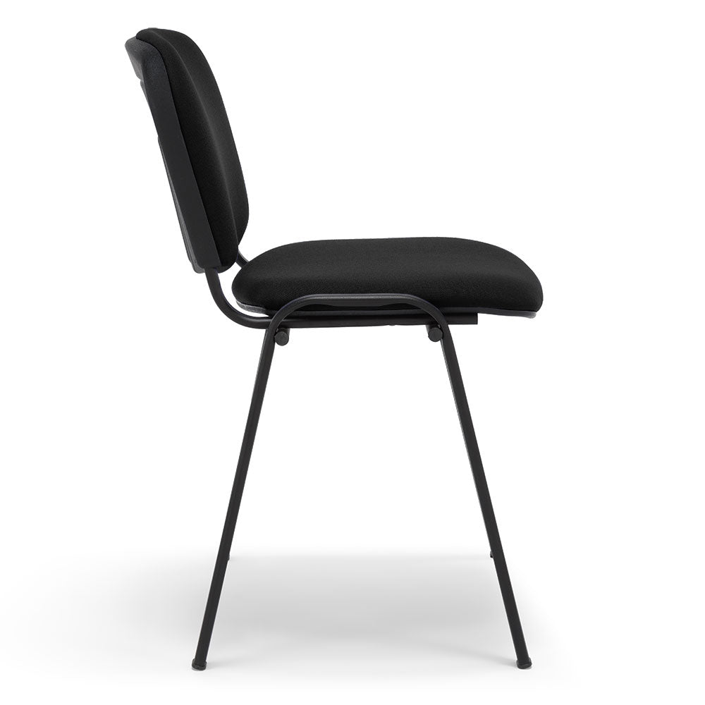 Sedia da Ufficio, Sala d’attesa e Studio Professionale MADE IN ITALY Kenya, struttura robusta in metallo seduta e schienale imbottito, colore Nero