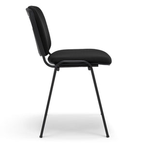 Sedia da Ufficio, Sala d’attesa e Studio Professionale MADE IN ITALY Kenya, struttura robusta in metallo seduta e schienale imbottito, colore Nero