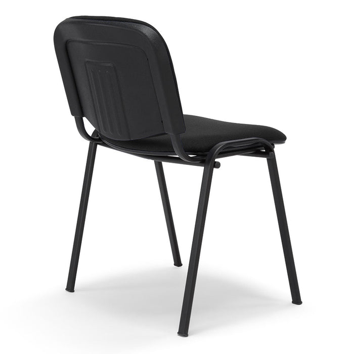 Sedia da Ufficio, Sala d’attesa e Studio Professionale MADE IN ITALY Kenya, struttura robusta in metallo seduta e schienale imbottito, colore Nero