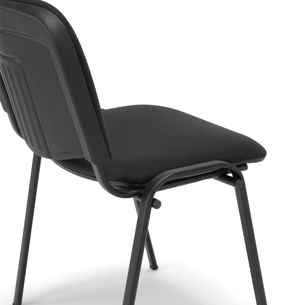 Sedia da Ufficio, Sala d’attesa e Studio Professionale MADE IN ITALY Kenya, struttura robusta in metallo seduta e schienale imbottito, colore Nero