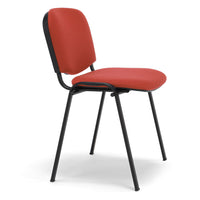 Sedia da Ufficio, Sala d’attesa e Studio Professionale MADE IN ITALY Kenya, struttura robusta in metallo seduta e schienale imbottito, colore Rosso