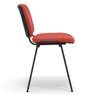 Sedia da Ufficio, Sala d’attesa e Studio Professionale MADE IN ITALY Kenya, struttura robusta in metallo seduta e schienale imbottito, colore Rosso