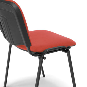 Sedia da Ufficio, Sala d’attesa e Studio Professionale MADE IN ITALY Kenya, struttura robusta in metallo seduta e schienale imbottito, colore Rosso