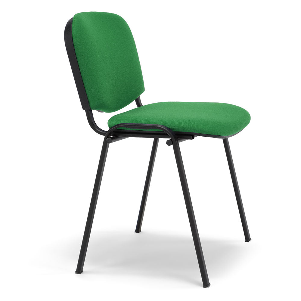 Sedia da Ufficio, Sala d’attesa e Studio Professionale MADE IN ITALY Kenya, struttura robusta in metallo seduta e schienale imbottito, colore Verde
