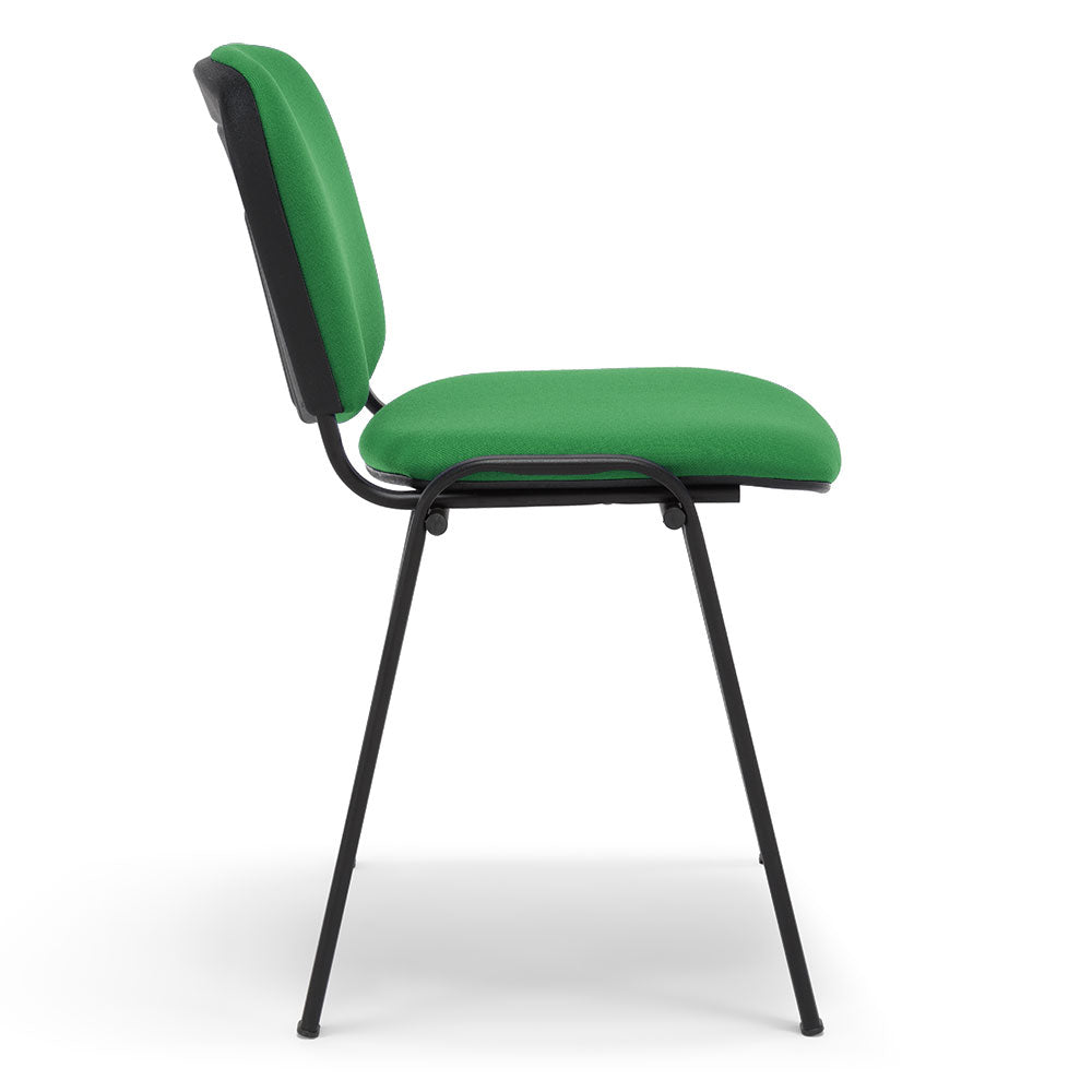 Sedia da Ufficio, Sala d’attesa e Studio Professionale MADE IN ITALY Kenya, struttura robusta in metallo seduta e schienale imbottito, colore Verde