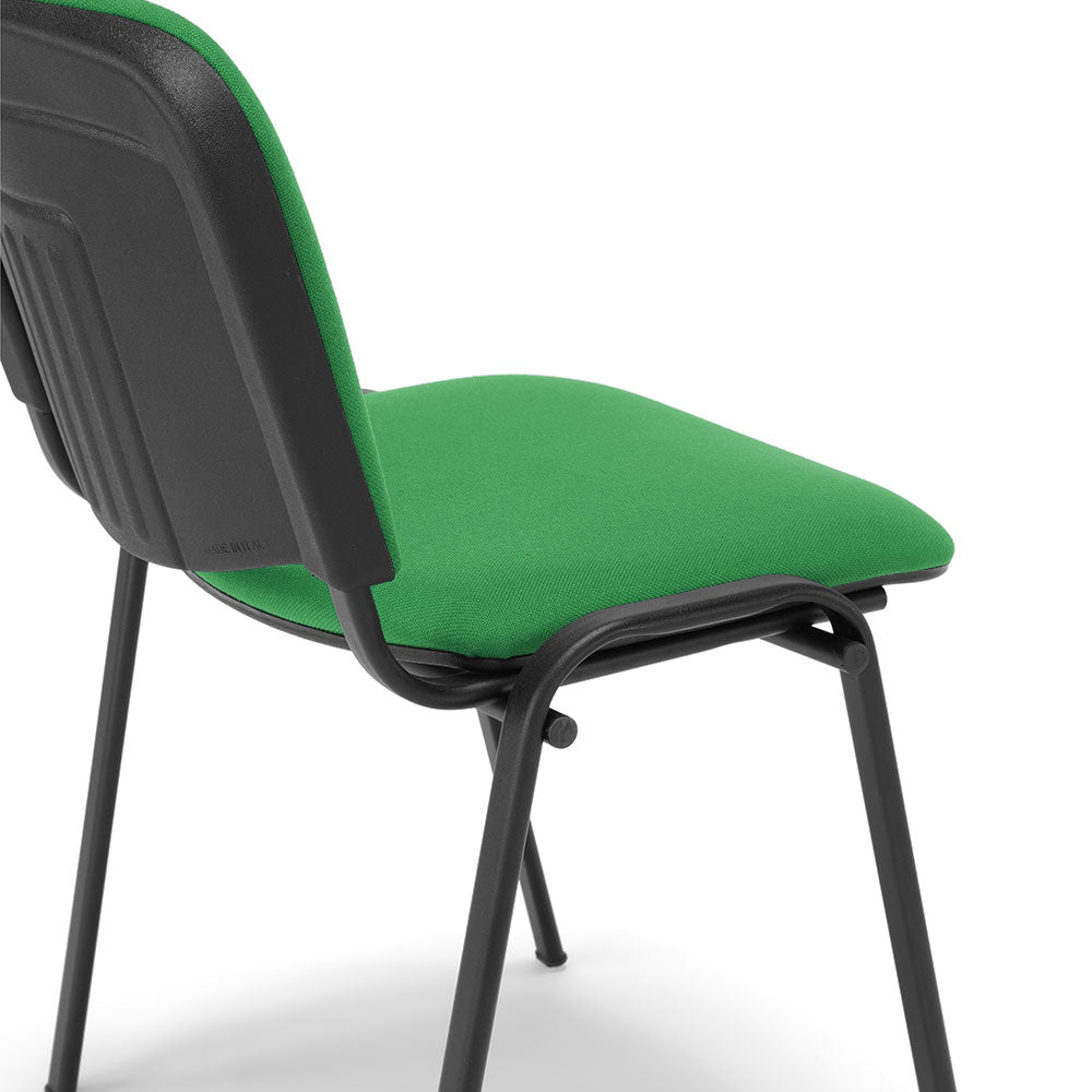 Sedia da Ufficio, Sala d’attesa e Studio Professionale MADE IN ITALY Kenya, struttura robusta in metallo seduta e schienale imbottito, colore Verde