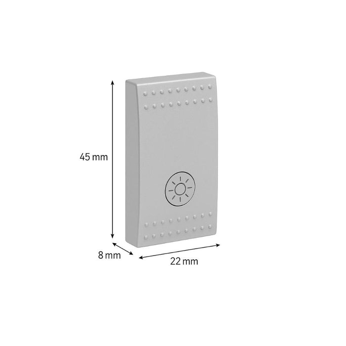 Copritasto 1 modulo grigio con simbolo luce bticino livinglight tech