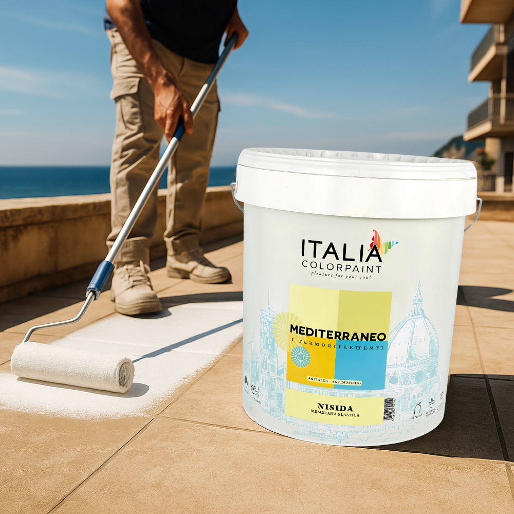 Nisida membrana elastica impermeabilizzante pedonabile termoriflettente antialga *** formato 13 lt, confezione 1