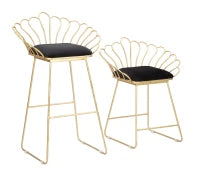 Sgabello Glam Flower Nero Cm 57X52X94-56X48X72,50