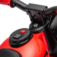 Moto Elettrica per Bambini 6V con Musica, 2,5-3 km/h, per Bambini di 2-5 Anni, Rosso