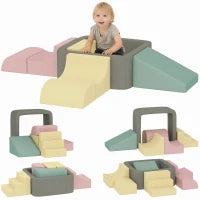Set 7 Blocchi in Schiuma per Bambini con Rivestimento Lavabile, Multicolore