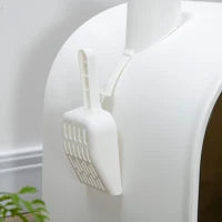 Lettiera per Gatti Chiusa con Filtri, Paletta e Vassoio Removibile, Struttura in PP, 43x44x47 cm, Bianca e Nera