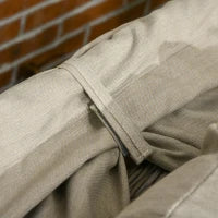 Set da giardino 4 pezzi con divano 2 posti, 1 poggiapiedi, 2 tavolini con cuscini, beige e marrone