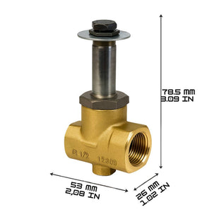 Valvola a solenoide 2 vie nc in ottone passaggio 5 mm