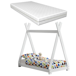 [neu.haus] Letto per Bambini con Materasso a Schiuma Fredda 70 x 140 cm Fodera Rimovibile Öko-Tex Standard 100 made in