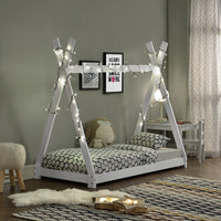 Letto per Cameretta Onejda a Forma di Capanna 80 x 160 cm Bianco [en.casa]