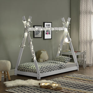 Letto per Cameretta Onejda a Forma di Capanna 80 x 160 cm Bianco [en.casa]