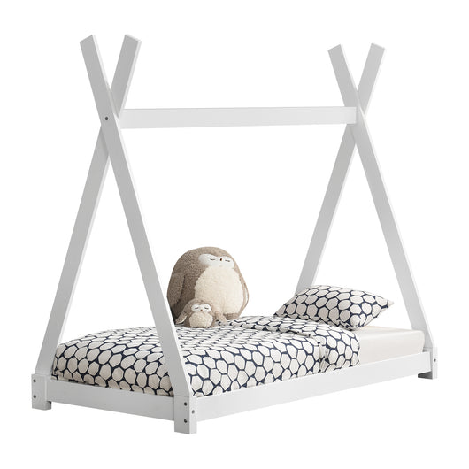 Letto per Cameretta Onejda a Forma di Capanna 80 x 160 cm Bianco [en.casa]
