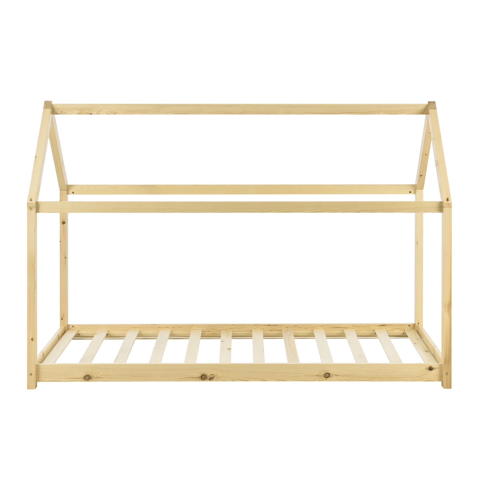 Letto per Cameretta Netstal a Casetta 80x160 cm Legno Naturale [en.casa]