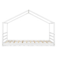 Letto a Casetta per Cameretta Vardø 90x200 cm Legno - Bianco [en.casa]