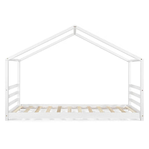 Letto a Casetta per Cameretta Vardø 90x200 cm Legno - Bianco [en.casa]