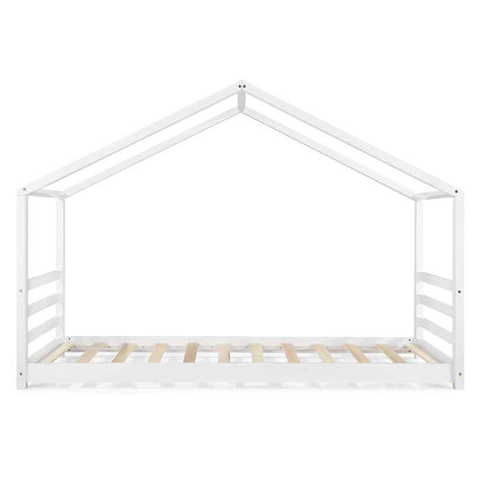 Letto a Casetta per Cameretta Vardø 90x200 cm Legno - Bianco [en.casa]