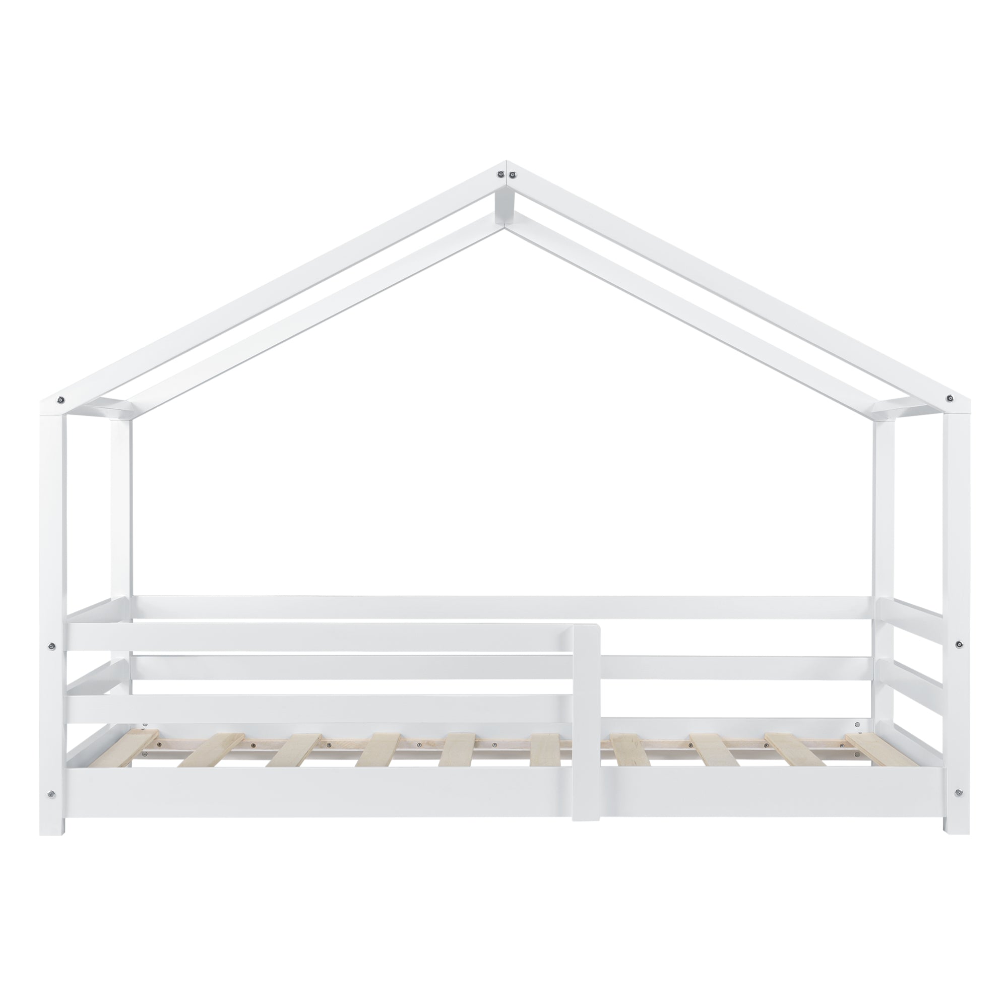 Letto per Cameretta Knätten a Casetta 80 x 160 cm con Sponde - Bianco [en.casa]